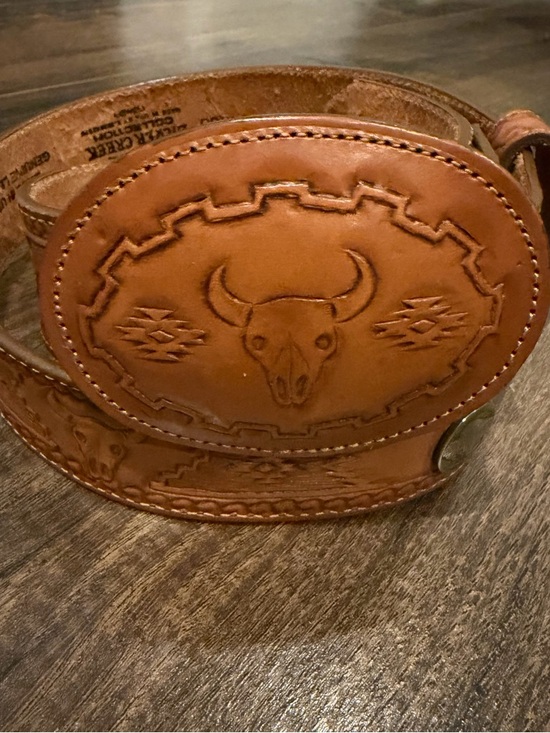 Silver Creek Other - Silver creek Western Embossed Bull Skull buckle Leather Belt size 34.rodeo,ranch